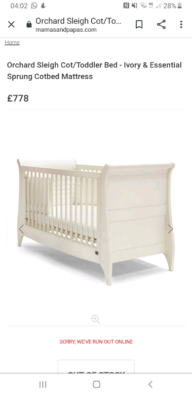 mamas and papas orchard cot bed